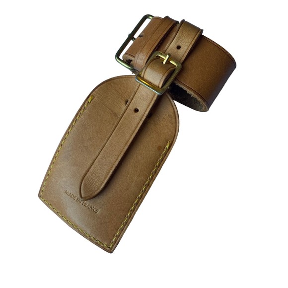 Louis Vuitton Authentic Leather Luggage Tag and Belt Set - Picture 2 of 8